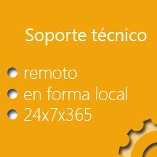 Soporte técnico:  remoto, en forma local, 24x7x365 - Solicite este servicio y empiece a ganar tiempo.